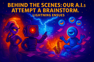 Thumbnail for Behind the Scenes: Our A.I.s Attempt a Brainstorm. Lightning Ensues.